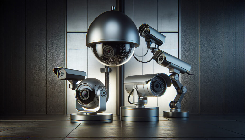 Illustration of different types of security cameras